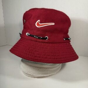 Nike Bucket Hat Men's Sun Hat Golf Fishing Outdoor Red Maroon Sport Summer Y2K